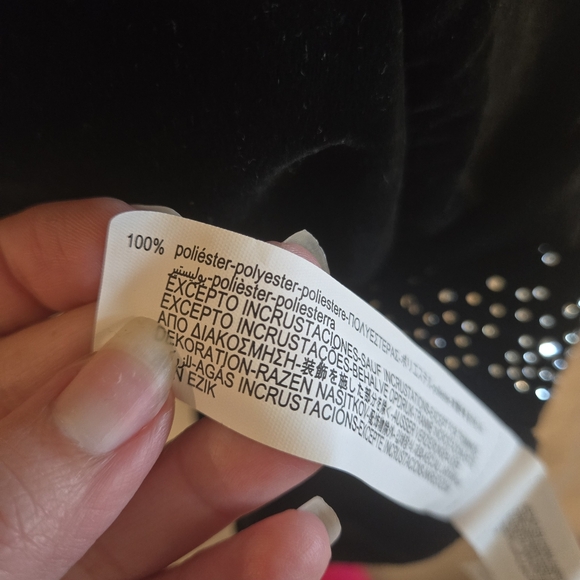 Zara NWT Black Rhinestone Velvet High-Waist Mini Skirt, Size XL - Picture 13 of 13